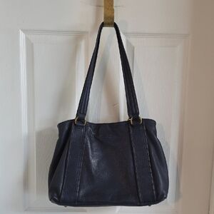 American Leather Co. Dark Blue Leather Purse/Shoulder Bag
